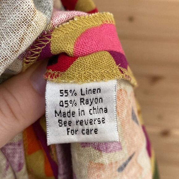 NWT Vintage Talbots Size 6 Linen Rayon Blend Floral Tank Dress Deadstock - Picture 13 of 14